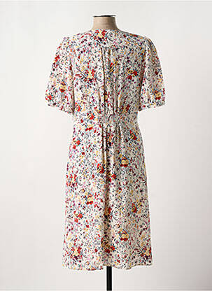 Robe mi-longue imprimé fleurs manches courtes blanc GERARD DAREL femme