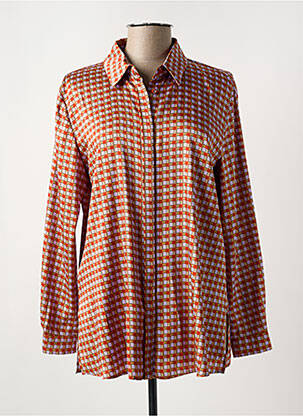 Chemisier imprimé fantaisie manches longues orange MARINA RINALDI femme