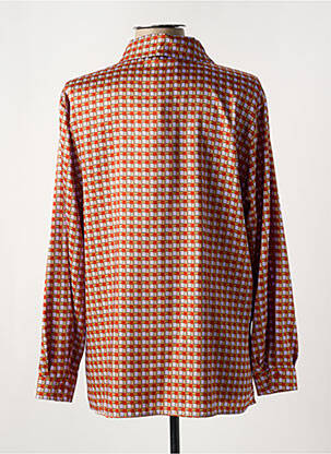 Chemisier imprimé fantaisie manches longues orange MARINA RINALDI femme