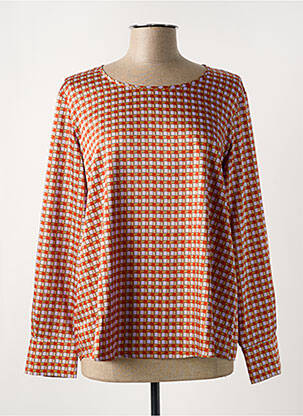 Blouse imprimé fantaisie manches longues orange MARINA RINALDI femme