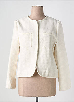 Veste chic col rond blanc SENES femme
