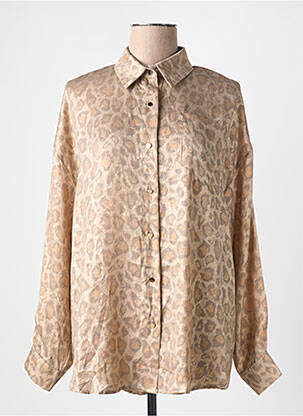 Chemisier coupe droite manches longues beige CC FASHION femme