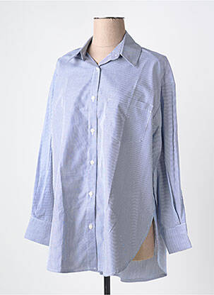 Chemisier coupe droite manches longues bleu JANIS & JOHN femme