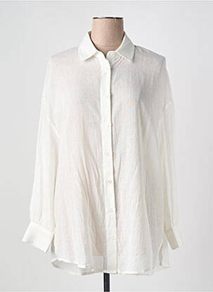 Chemisier coupe droite manches longues blanc IDANO femme