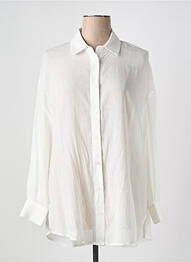 Chemisier coupe droite manches longues blanc IDANO femme