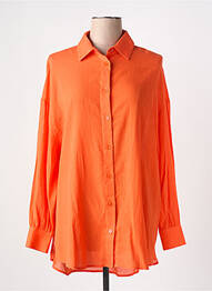Chemisier coupe droite manches longues orange IDANO femme