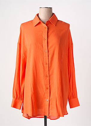 Chemisier coupe droite manches longues orange IDANO femme