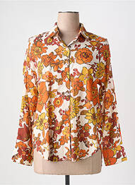 Chemisier imprimé fleurs manches longues orange STELLA FOREST femme