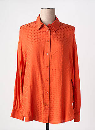 Chemisier imprimé fantaisie manches longues orange IDANO femme