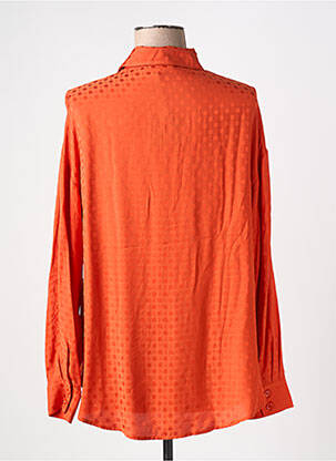 Chemisier imprimé fantaisie manches longues orange IDANO femme