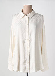 Chemisier imprimé fantaisie manches longues beige IDANO femme