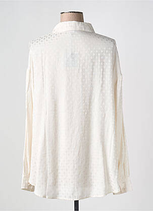 Chemisier imprimé fantaisie manches longues beige IDANO femme
