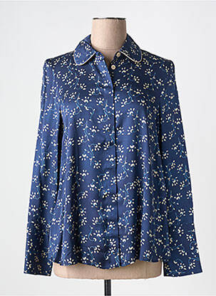 Chemisier imprimé fantaisie manches longues bleu STELLA FOREST femme