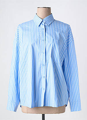 Chemisier coupe droite manches longues bleu SENS UNIQ femme
