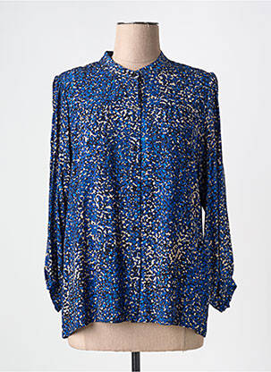 Chemisier tissage crêpe manches longues bleu GERARD DAREL femme