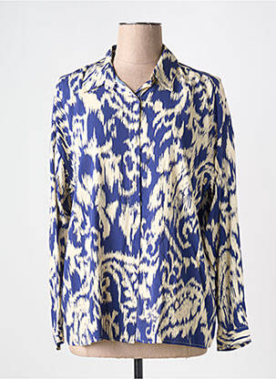 Chemisier imprimé fantaisie manches longues bleu EMA BLUE'S femme