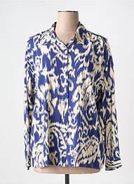 Chemisier imprimé fantaisie manches longues bleu EMA BLUE'S femme