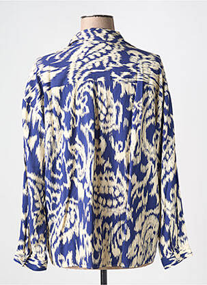 Chemisier imprimé fantaisie manches longues bleu EMA BLUE'S femme