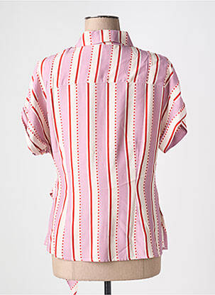 Chemisier coupe cintrée manches courtes rose ANGE femme