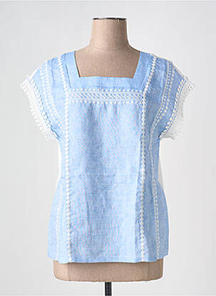 T-shirt coupe droite manches courtes bleu MAX MARA femme