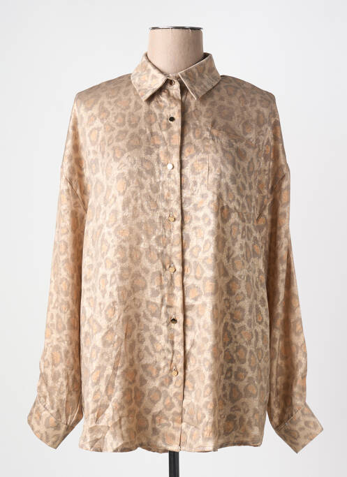 Chemisier coupe droite manches longues beige CC FASHION femme