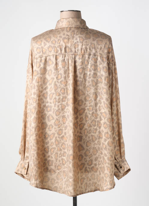 Chemisier coupe droite manches longues beige CC FASHION femme