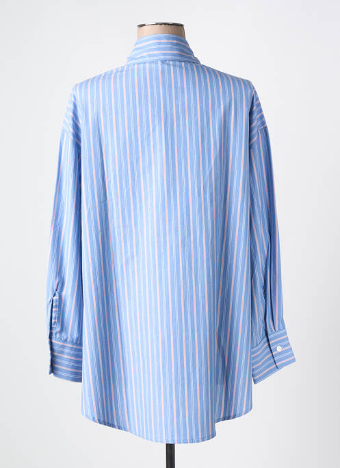 Chemisier coupe droite manches longues bleu JANIS & JOHN femme