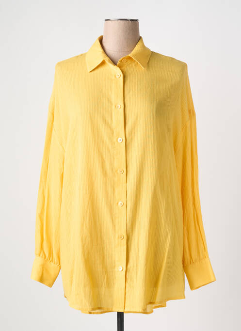 Chemisier coupe droite manches longues jaune IDANO femme