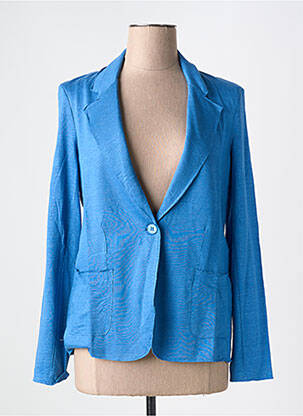 Blazer poches bleu fonce MAJESTIC FILATURES femme