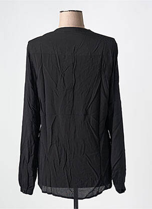 Blouse tissage popeline manches longues noir JAD femme