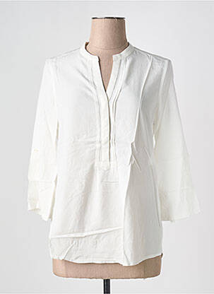 Blouse légère et transparente manches 3/4 beige JAD femme