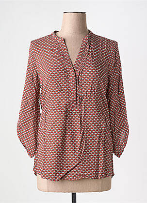 Blouse manches 3/4 manches 3/4 orange JAD femme