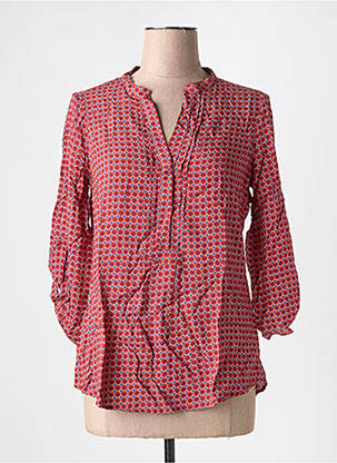 Blouse imprimé fleurs manches 3/4 rouge JAD femme