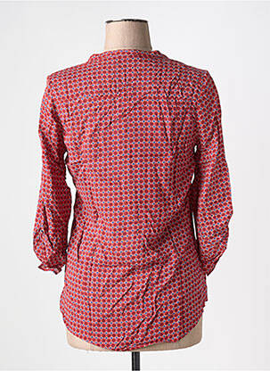 Blouse imprimé fleurs manches 3/4 rouge JAD femme