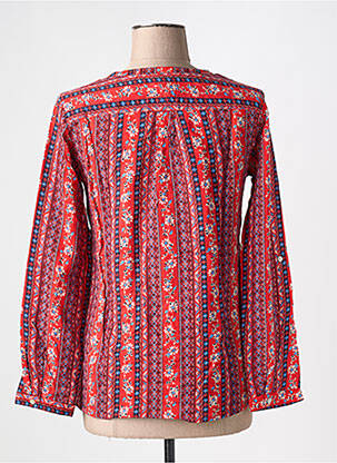Blouse imprimé fleurs manches longues rouge FREDA femme