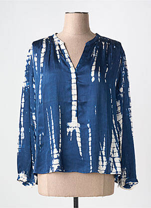 Blouse manches longues manches longues bleu BELLA JONES femme
