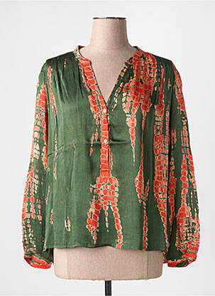 Blouse manches longues manches longues vert BELLA JONES femme