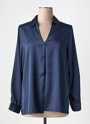 Blouse poignets boutonnés avec fente manches longues bleu SCARLET ROOS femme