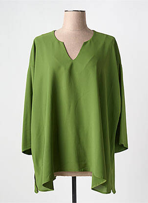 Tunique manches longues tissage crêpe vert KAKIE femme
