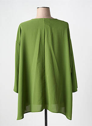 Tunique manches longues tissage crêpe vert KAKIE femme