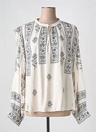 Blouse imprimé fantaisie manches longues beige STELLA FOREST femme