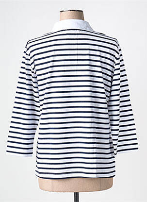 Polo imprimé rayures manches 3/4 blanc SOIE POUR SOI femme