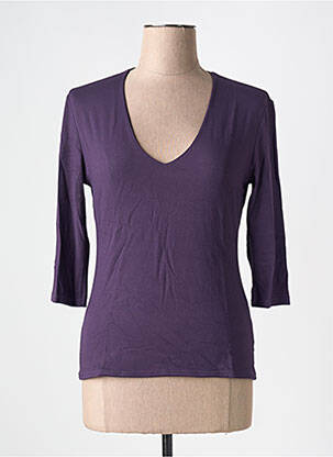 T-shirt col v manches 3/4 violet RENDEZ-VOUS femme