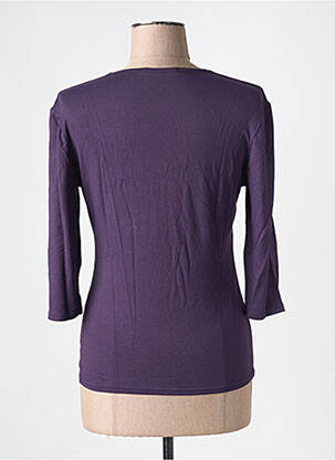 T-shirt col v manches 3/4 violet RENDEZ-VOUS femme