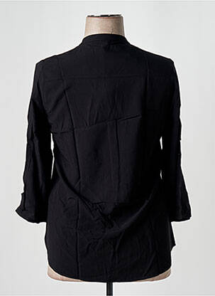 Blouse tissage popeline manches 3/4 noir JAD femme