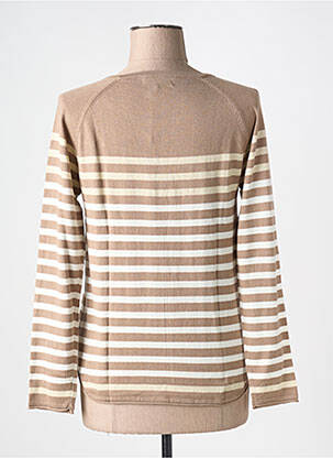 Pull coupe droite manches longues beige SOIE POUR SOI femme