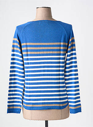 Pull coupe droite manches longues bleu SOIE POUR SOI femme
