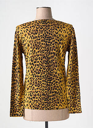 Pull coupe droite manches longues jaune SOIE POUR SOI femme
