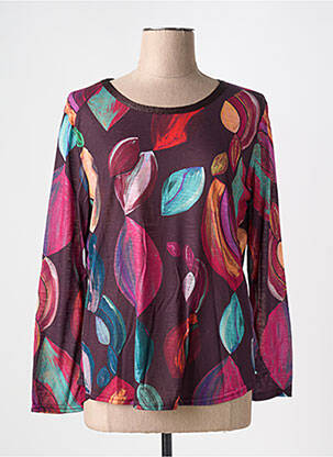 Top imprimé fantaisie manches longues violet VIE NOCTURNE femme