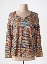 T-shirt manches longues manches longues jaune VIE NOCTURNE femme